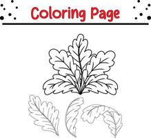 bosque hojas colorante libro página vector