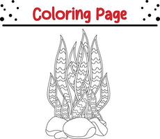 Forest leaves coloring book page vector