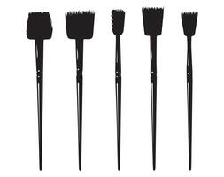 Set of black make up brushes on white background. illustration. vector