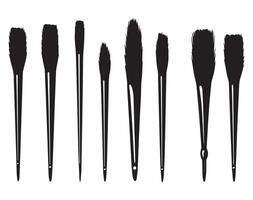 conjunto de negro hacer arriba cepillos en blanco antecedentes. ilustración. vector