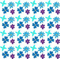 Blue floral pattern on white background vector