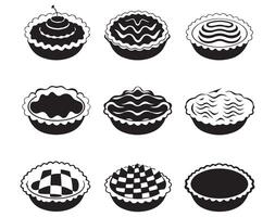 Set of black and white bakery icons isolated on white background. illustration. vector