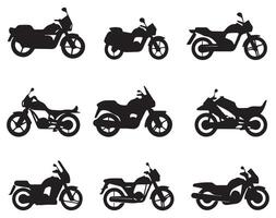 Set of motorcycle silhouettes isolated on white background. illustration. vector