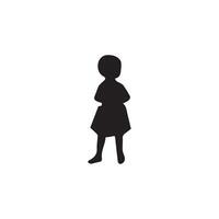 Silhouette of a girl in a dress on a white background vector