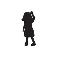 Silhouette of a girl in a dress on a white background vector
