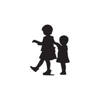 Girl and boy icon on white background. illustration vector