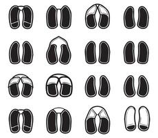 Slippers icon set. Simple set of slippers icons for web design on white background vector