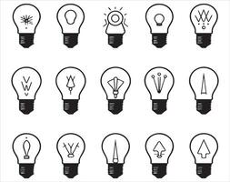 Light Bulb Icon Set Isolated on White Background, Illustration vector