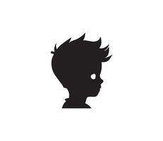 Black silhouettes of boys on white background. illustration. vector