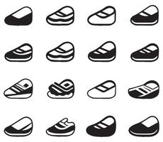 Slippers icon set. Simple set of slippers icons for web design on white background vector