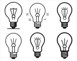 Light Bulb Icon Set Isolated on White Background, Illustration vector