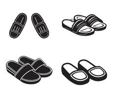 Slippers icon set. Simple set of slippers icons for web design on white background vector