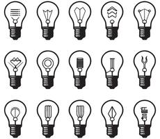 Light Bulb Icon Set Isolated on White Background, Illustration vector