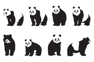 Panda icon set . illustration of a panda on a white background. vector