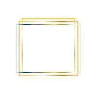 Elegant luxury photo frame golden shiny edge triple set vector