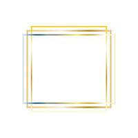 Elegant luxury photo frame golden shiny edge triple set vector