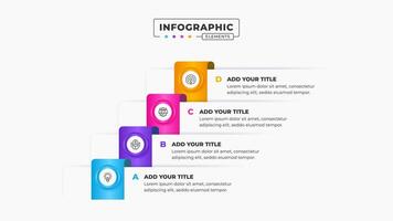 Business stairs infographic design template with 4 steps or options vector
