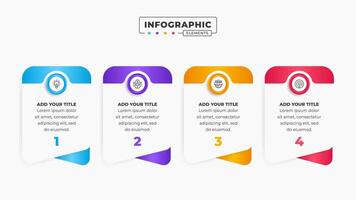 Business label infographic design template with 4 steps or options vector