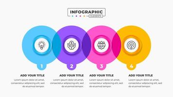 circulo proceso etiqueta infografía diseño modelo con 4 4 pasos vector