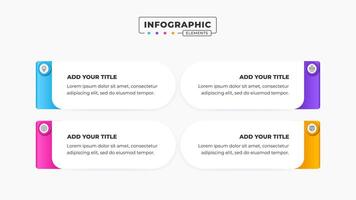 negocio etiqueta infografía diseño modelo con 4 4 pasos o opciones vector