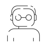 Robot icon. Chatbot icon. Cute smiling bot. Outline robot sign. Flat line cartoon illustration. Voice support service bot. Virtual online support. vector