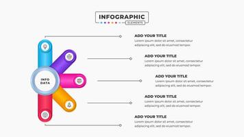 negocio ciclo presentación infografía diseño modelo con 5 5 pasos vector