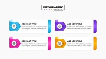 Business label infographic design template with 4 steps or options vector