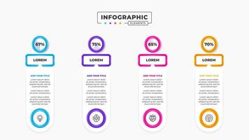 Business point list infographic design template with 4 steps or options vector