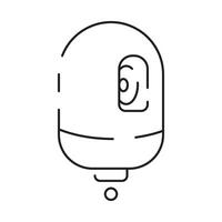 Robot icon. Chatbot icon. Cute smiling bot. Outline robot sign. Flat line cartoon illustration. Voice support service bot. Virtual online support. vector