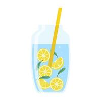 Drink more water. Stay hydrated. Glass, Plastic free, zero waste concept. Various bottles, glass, flask. Cute trendy illustration. Summer cold drink. vector