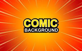 Comic book page background with rays, radial effect and halftone effect. illustration vector