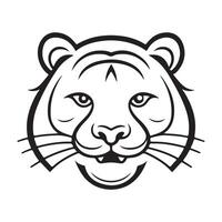 Tiger black and white cartoon character design collection. White background. Pets, Animals. vector