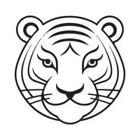 Tiger black and white cartoon character design collection. White background. Pets, Animals. vector