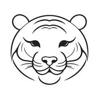 Tiger black and white cartoon character design collection. White background. Pets, Animals. vector