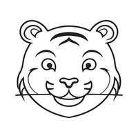 Tiger black and white cartoon character design collection. White background. Pets, Animals. vector