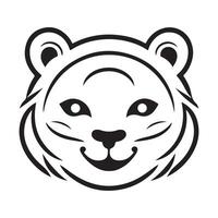 Tiger black and white cartoon character design collection. White background. Pets, Animals. vector