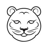 Tiger black and white cartoon character design collection. White background. Pets, Animals. vector