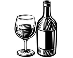 Bottle glass Hand drawn illustration converted to vector
