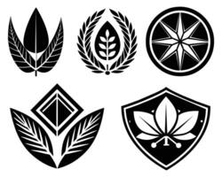 Leaf icon black illustration design vector