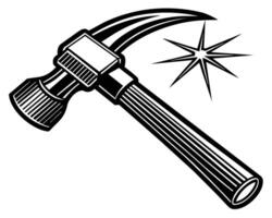 A sketch of a metal hammer vector