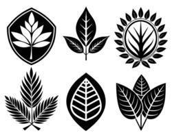 Leaf icon black illustration design vector