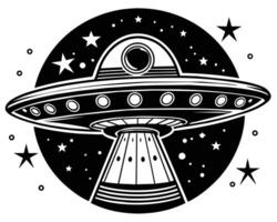 Ufo flying spaceship vector