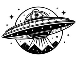 Ufo flying spaceship vector