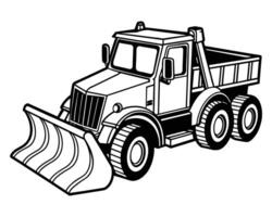 Tractor symbol outline icon in vector