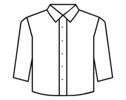 hombres largo manga recurso camisa plano bosquejo ilustración vector