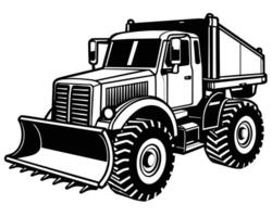 Tractor symbol outline icon in vector
