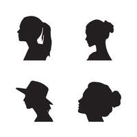 women head silhouette black vector