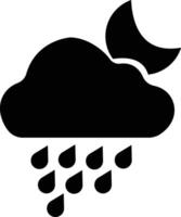 clima plano íconos colocar. sol, lluvia, trueno tormenta, Rocío, viento, nieve nube, noche cielo hacer estilo símbolo, gotas de lluvia. mínimo para aplicaciones o sitio web aislado en vector