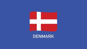 Denmark Flag Ribbon Teams European Nations 2024 Abstract Countries European Germany Football Symbol Logo Design Illustration vector