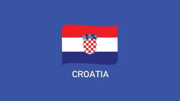 Croatia Emblem Teams European Nations 2024 Symbol Abstract Countries European Germany Football Logo Design Illustration vector